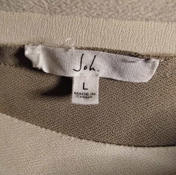 Joh Kaya Knit Asymmetric Top In Khaki Size Large Timeless Classic - Picture 10 of 11